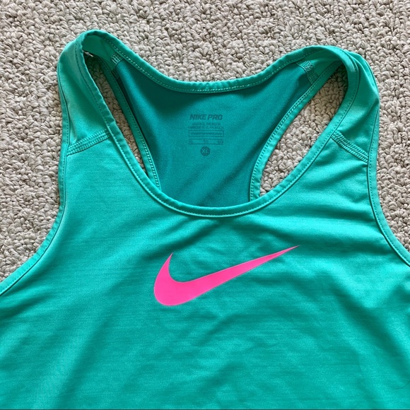 Nike Pro Dri-Fit Teal and Pink Tank - Picture 2 of 6